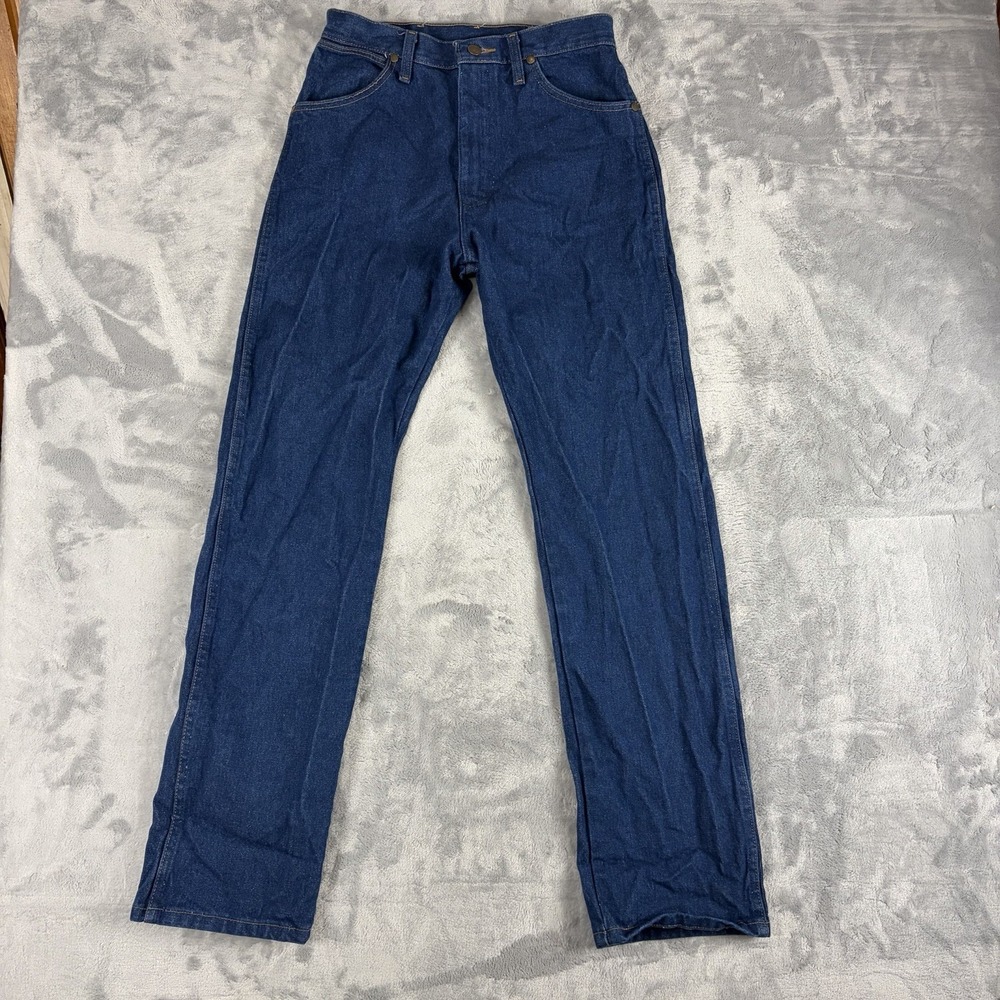Wrangler 14MWZG Cowboy Cut Jeans Dark Wash High Waisted Straight Leg 9x32 Womens